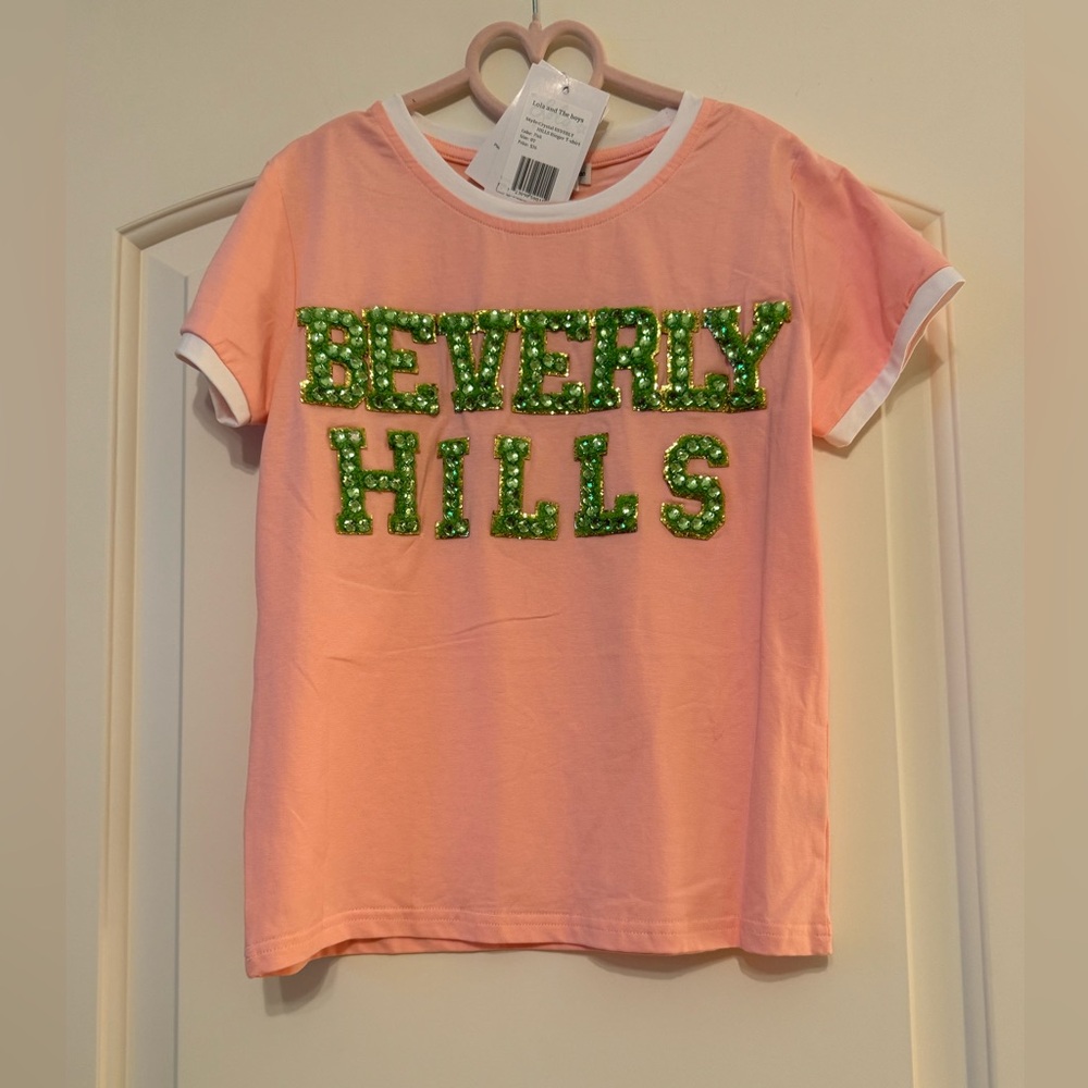 NEW Lola and The Boys Beverly Hills Girl’s Ringer T-Shirt